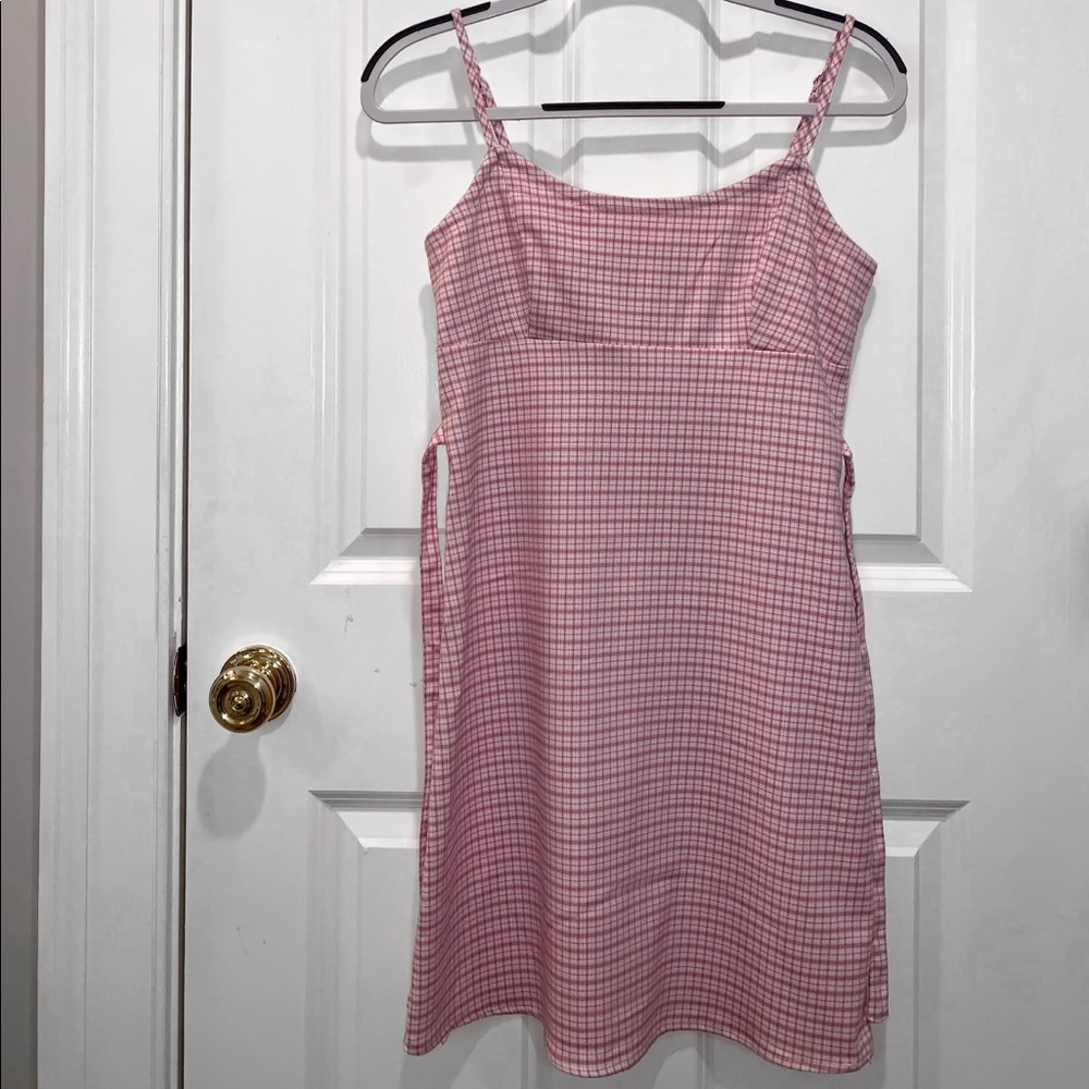 Brandy Melville Pink and White Plaid Dress